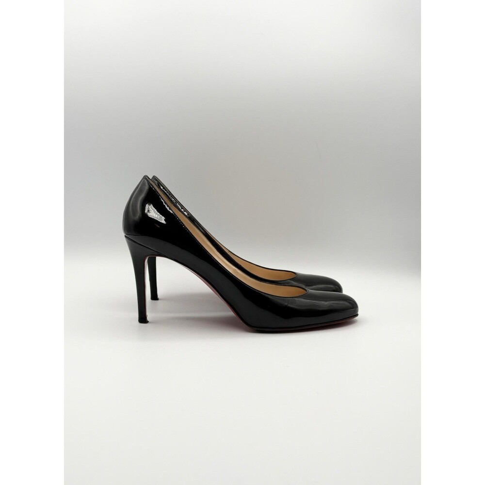 Christian Louboutin Black Patent Leather Simple Pump 85 Heels Size EU 40